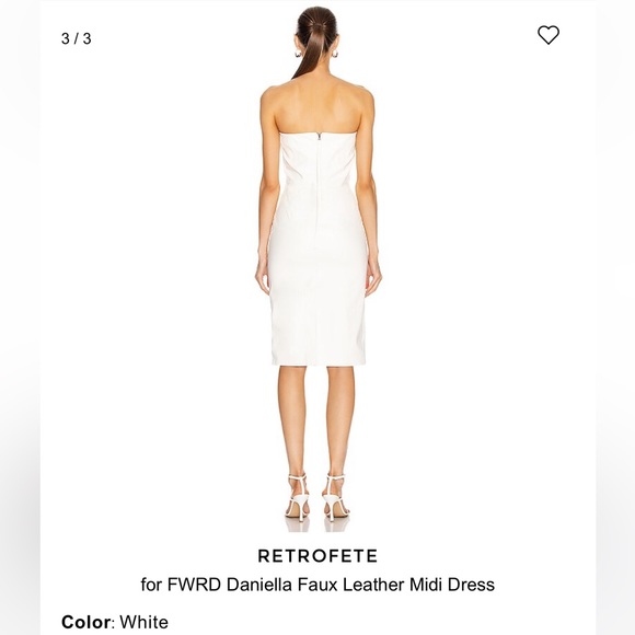 NWT Retrofete FWRD Daniella Faux Leather Midi Dress XS White Farfetch revolve - Picture 2 of 5
